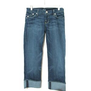 Rock & Republic Women's Size 26 Blondie Bichi Blue Cropped Cuffed Jeans EUC‎